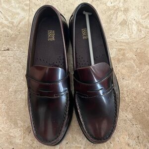 Brown penny loafers unisex 7 new
